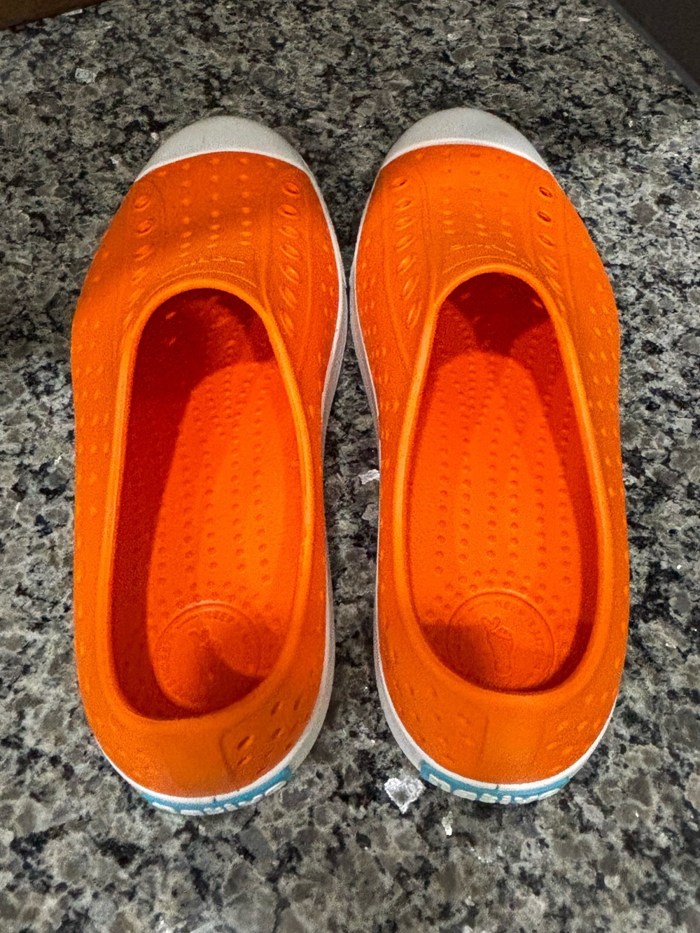 Native Junior Unisex Orange Waterproof Sneakers Size 4 - Picture 7 of 11